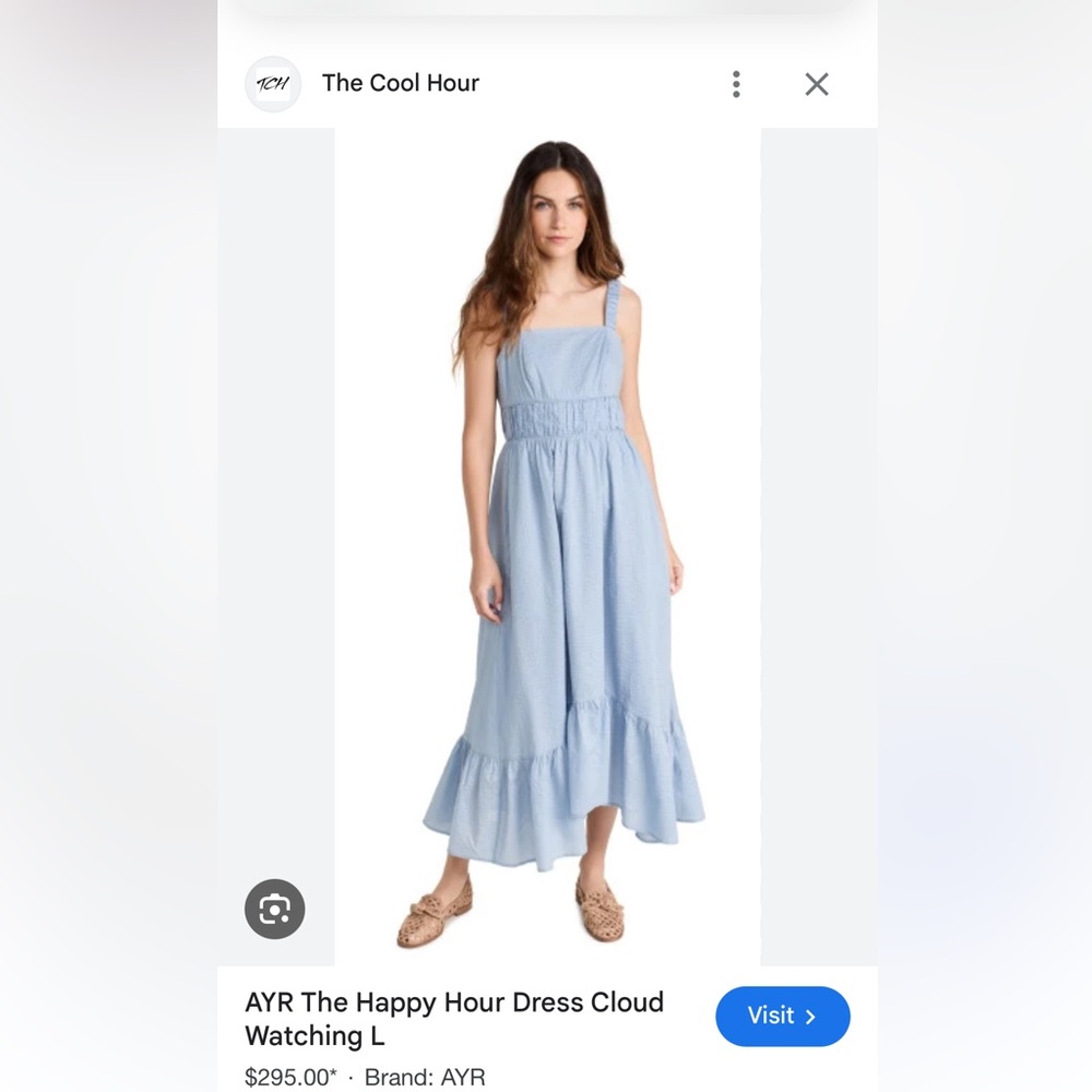 AYR Blue Ruffled Tiered Maxi Sundress